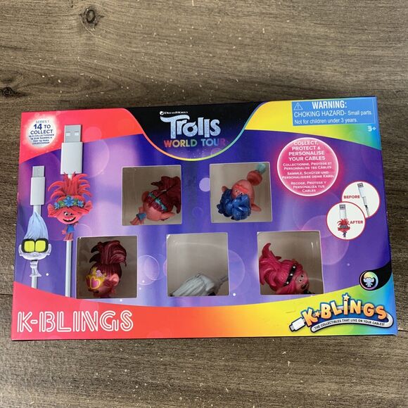 Trolls World Tour K-Blings 5 Pack Protect and Personalize Your Cables NEW - Picture 6 of 14
